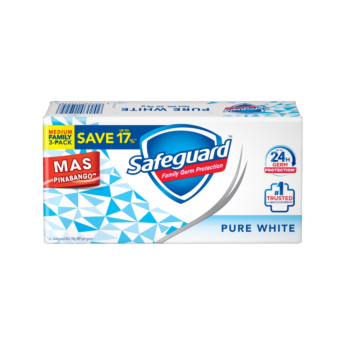 SAFEGUARD Pure White Bar Soap Trio Pack 78g