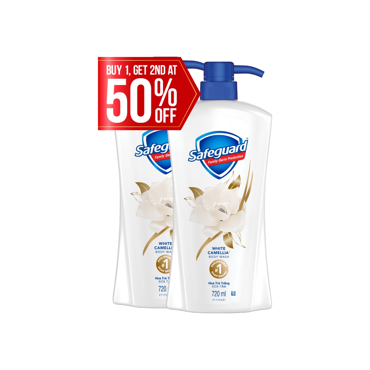 SAFEGUARD SAFEGUARD Body Wash White Camellia 720ml Buy 1 Get 2nd at 50% Off