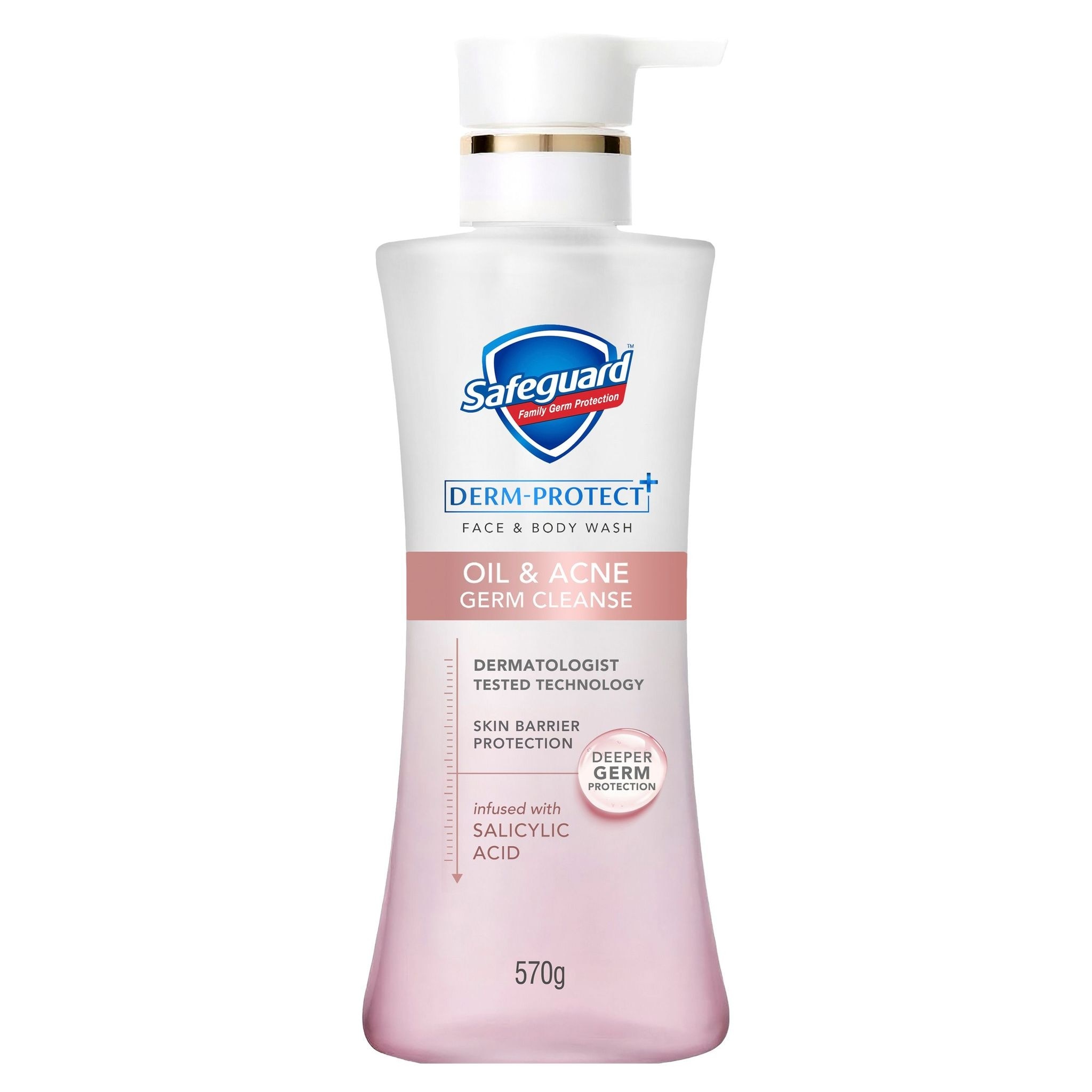 SAFEGUARD Derm-Protect Face & Body Wash Oil & Acne Germ Cleanse 570g image