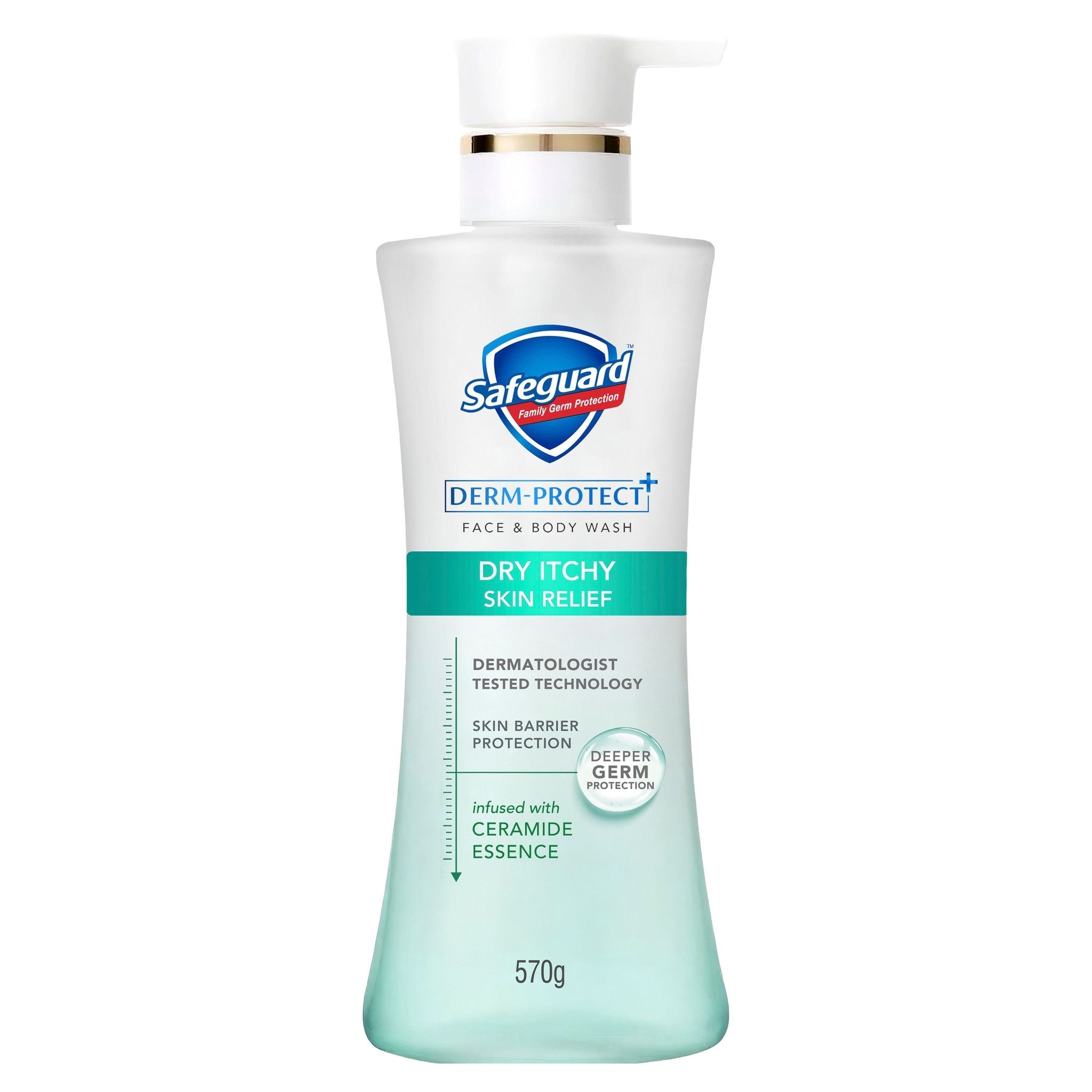SAFEGUARD Derm-Protect Face & Body Wash Dry Itchy Skin Relief 570g image
