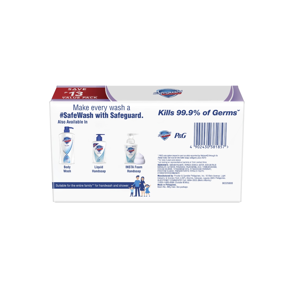 SAFEGUARD Ivory White Care 125g