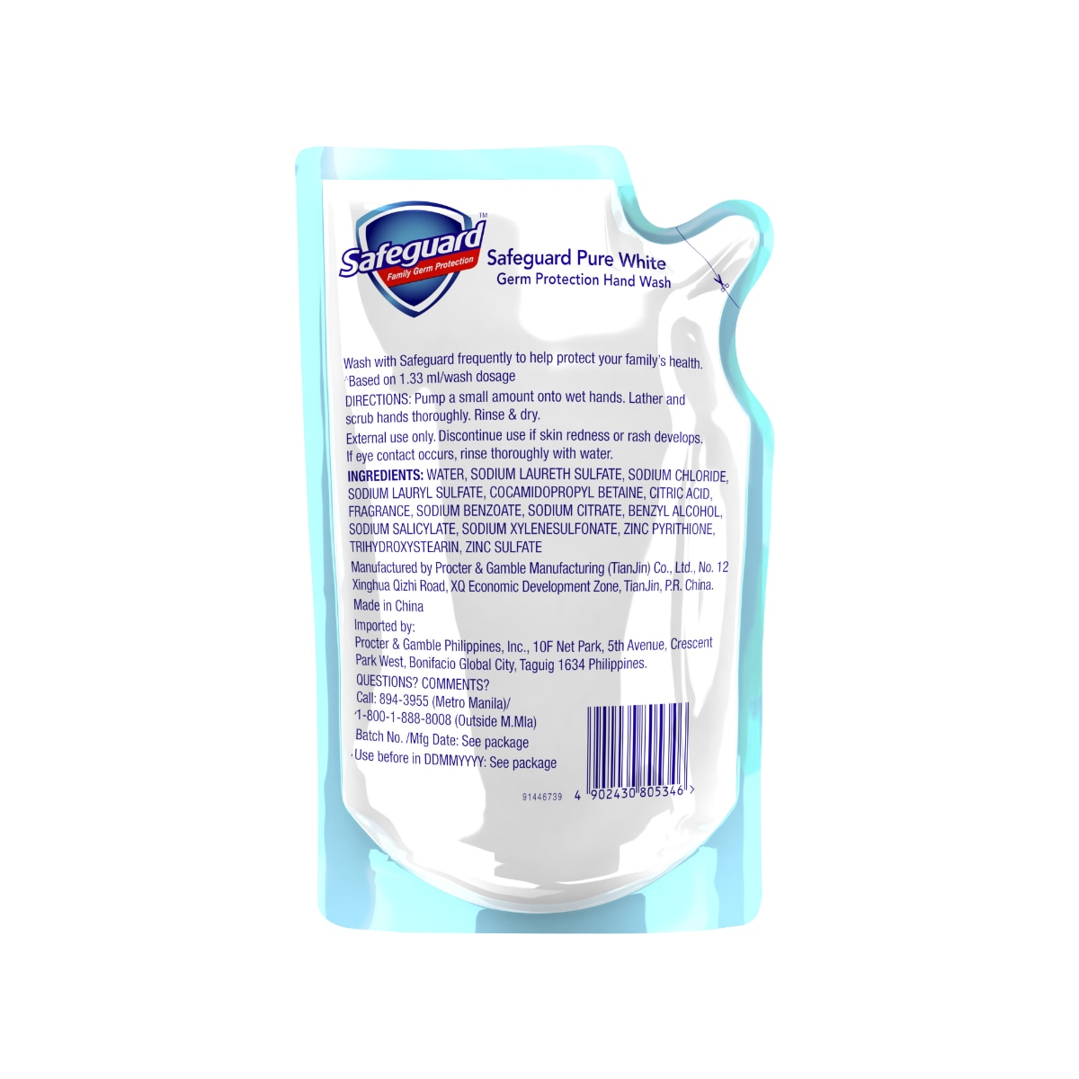 SAFEGUARD Liquid Hand Soap White 420ml Refill