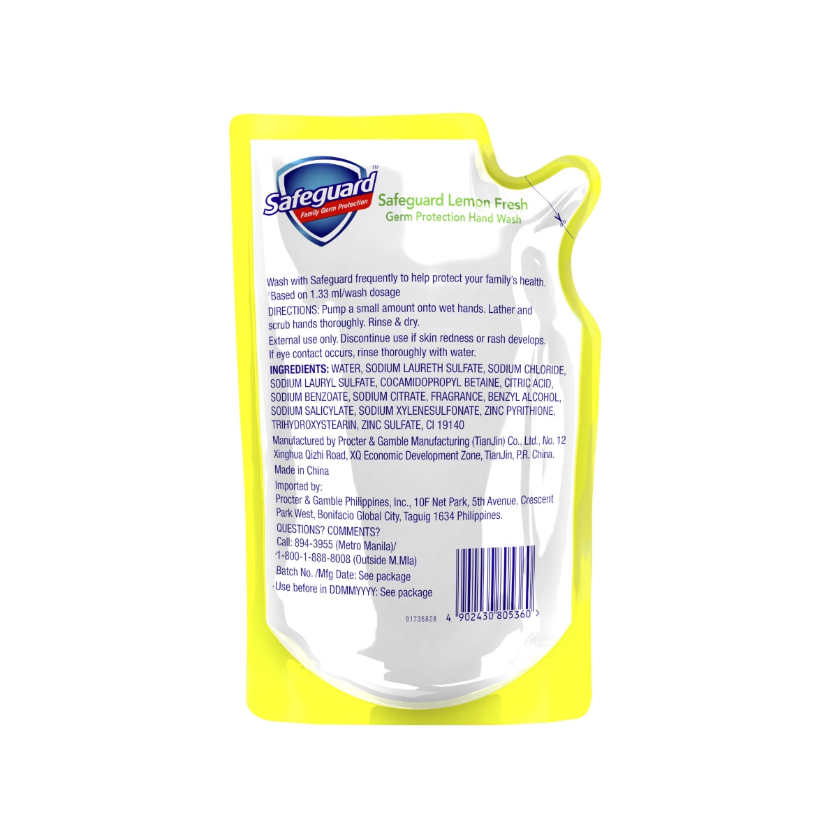 SAFEGUARD Liquid Hand Soap Lemon 420ml Refill