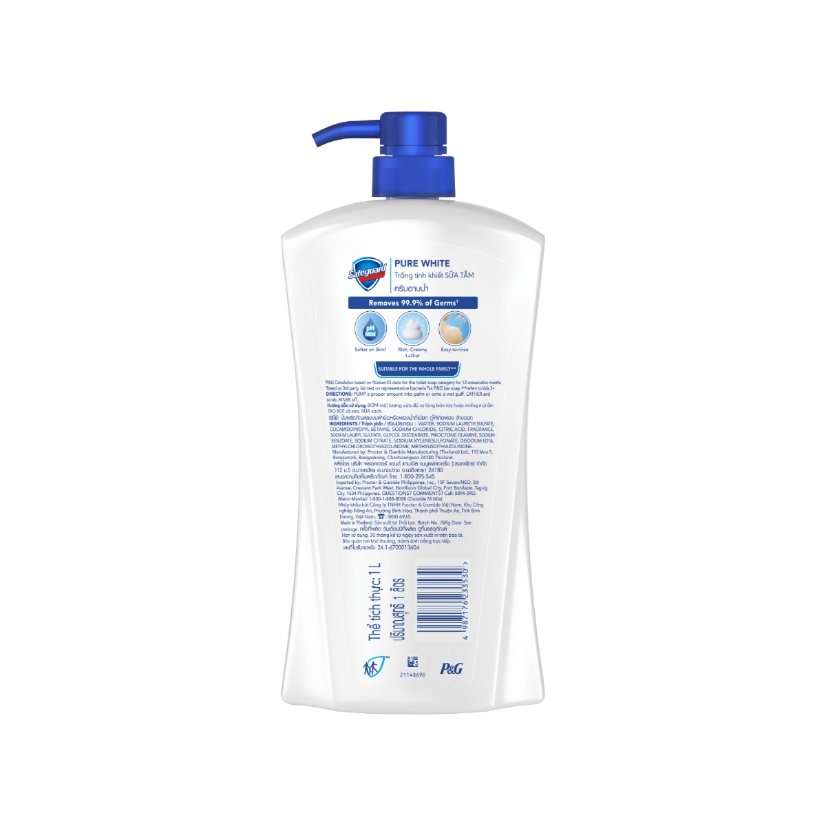 SAFEGUARD Pure White Body Wash 1L