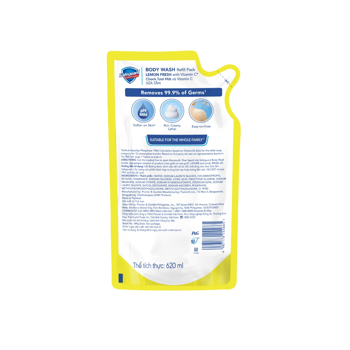 SAFEGUARD Bodywash Lemon 620ml Refill