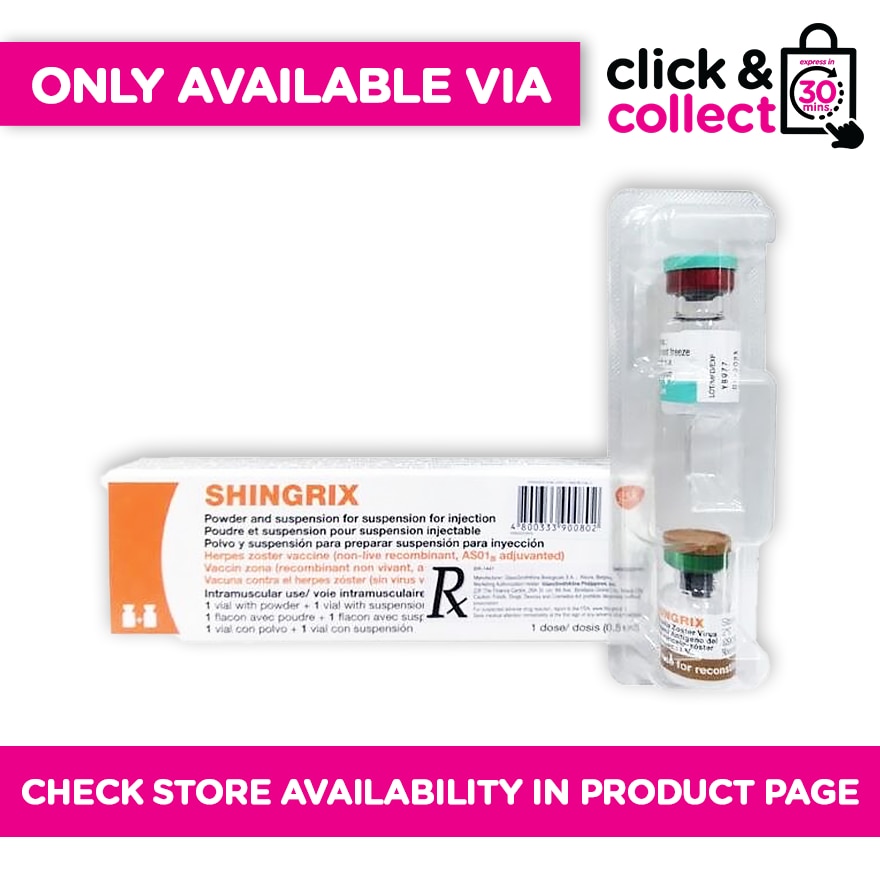 SHINGRIX 0.5ML 1 VL 1 AS01B VL 1s [PRESCRIPTION REQUIRED] Available In Click & Collect Express Only