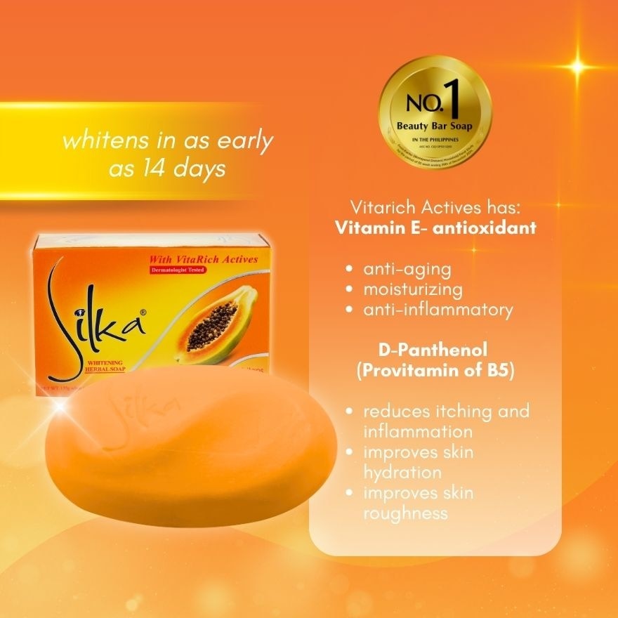 SILKA Whitening Herbal Soap Enriched with Vitamin E 135g