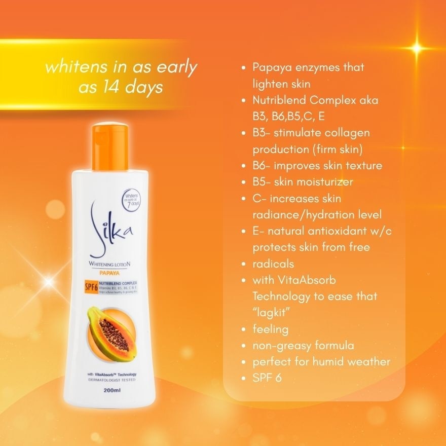 Papaya Whitening Lotion SPF6 200ml