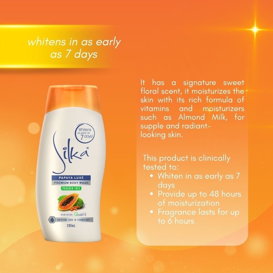 SILKA Papaya Luxe Body Wash 200ml