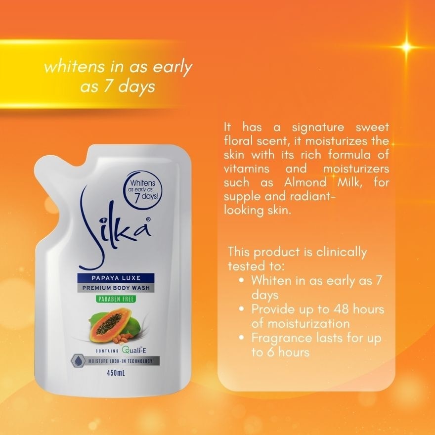 SILKA Papaya Luxe Body Wash 450ml