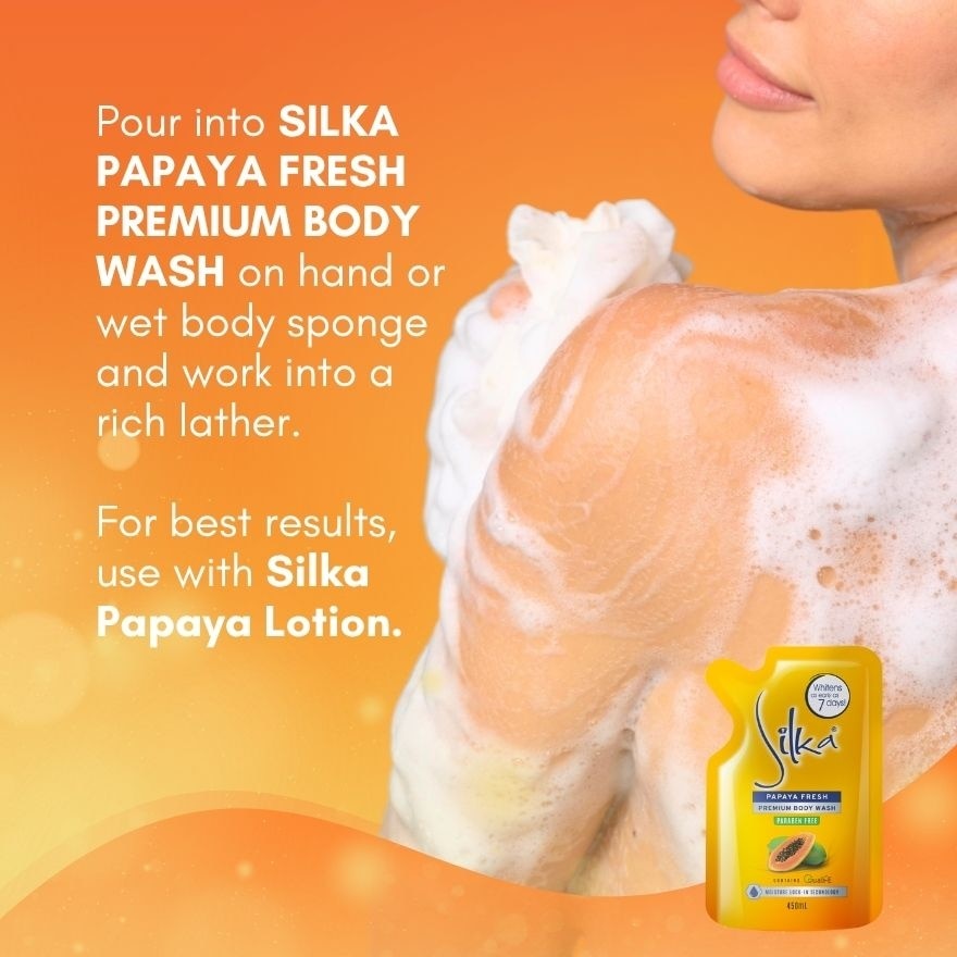 SILKA Papaya Fresh Body Wash 450ml