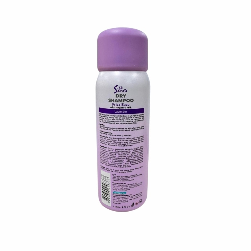 SILK SECRETS Dry Shampoo Frizz Eaze With Organic Milk 75ml