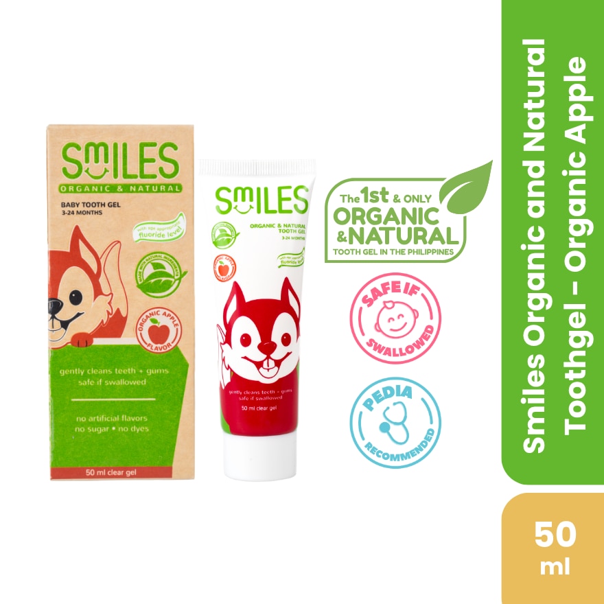 SMILES BABY Organic & Natural Tooth Gel 3-24 Months Clear Gel 50ml