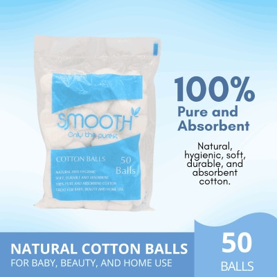 SMOOTH Only the purest Cotton Balls 50 Balls