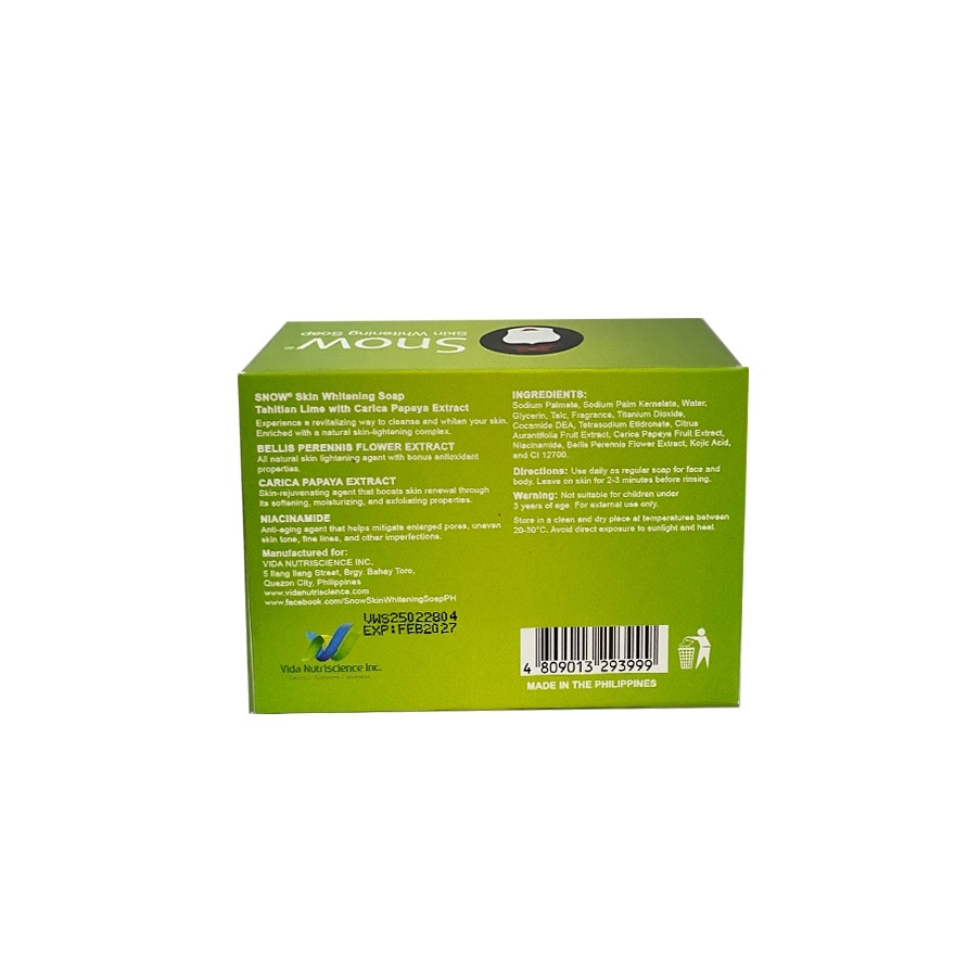 Snow Barsoap W Tahitian Lime Extract125g