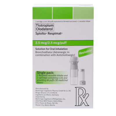 SPIOLTO - Tiotropium Bromide 2.5Mcg, Olodaterol Hydrochloride 2.5Mcg Soln For Inhalation [Prescription Required]