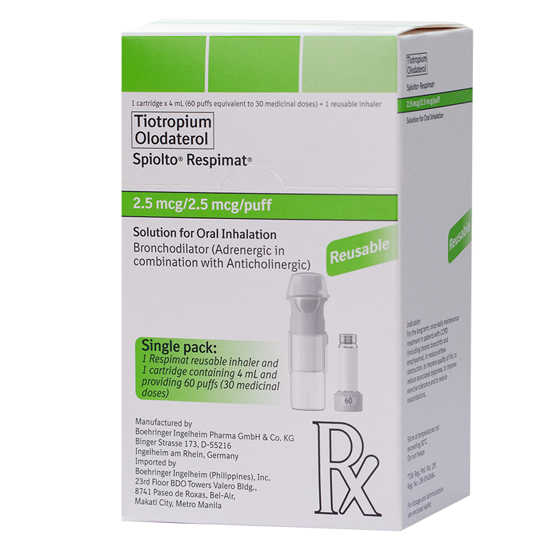 Tiotropium Bromide 2.5Mcg, Olodaterol Hydrochloride 2.5Mcg Soln For Inhalation [Prescription Required]
