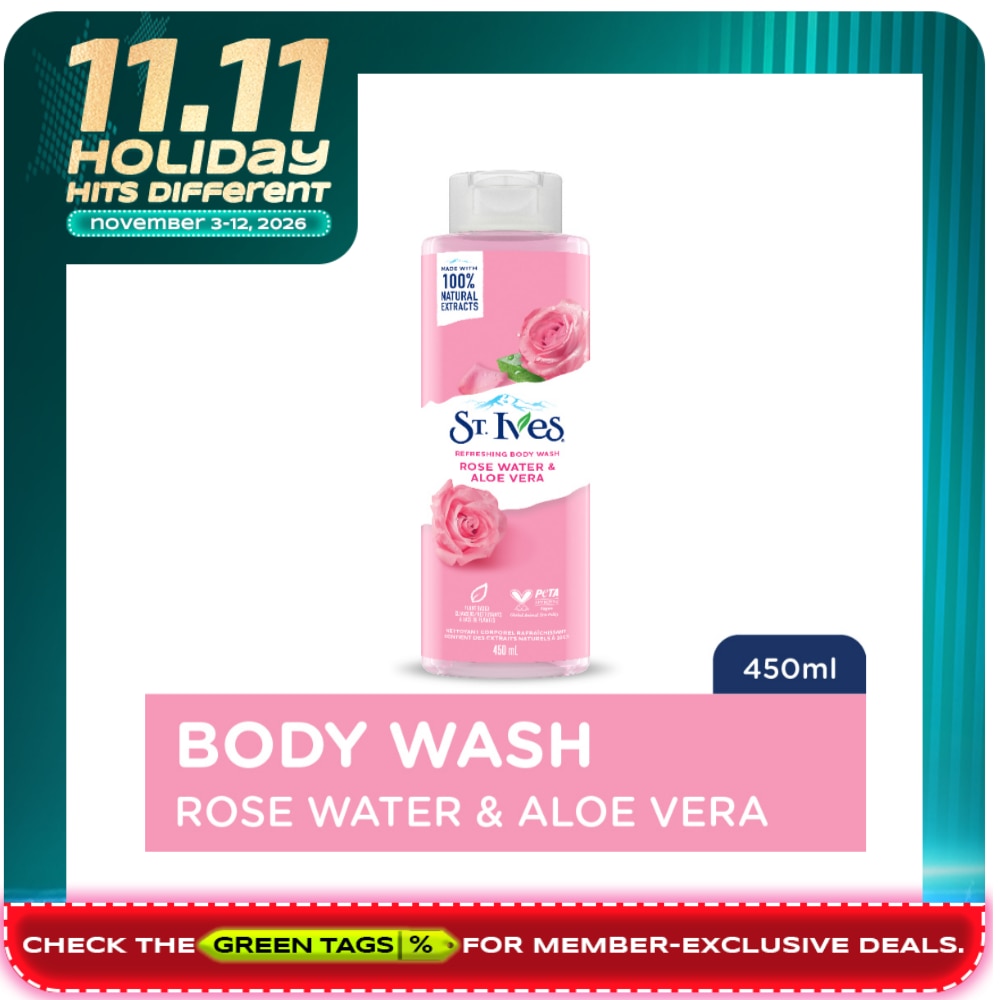 St Ives Rose Aloe Vera Body Wash 4 x16 oz image