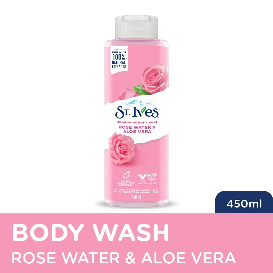St Ives Rose Aloe Vera Body Wash 4 x16 oz