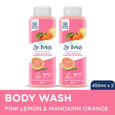 ST IVES ST IVES Exfoliating Body Wash Pink Lemon Mandarin Orange Bundle 450ml image