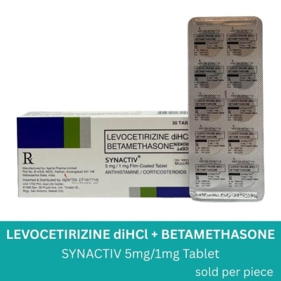 SYNACTIV, Levocetirizine + Betamethasone 5mg/1mg 1 Tablet [Prescription ...