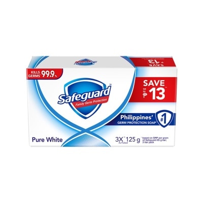 SAFEGUARD SAFEGUARD Pure White Tripid Bar Soap 125g