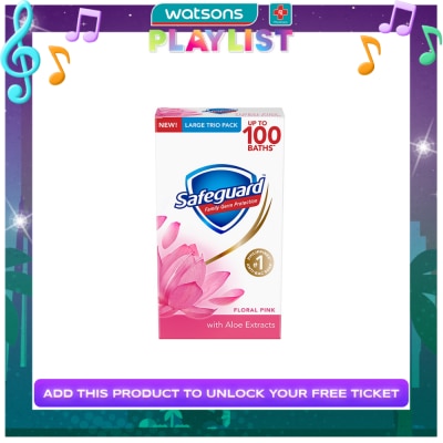 SAFEGUARD SAFEGUARD Floral Pink With Aloe Tripid Bar Soap 125g