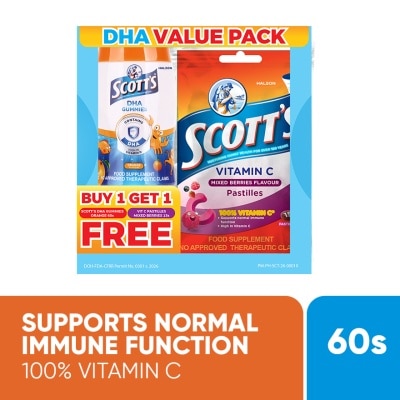 SCOTTS - SCOTTS DHA Gummies Orange 60s Vitamin C Pastilles Mixed Berries 15s image