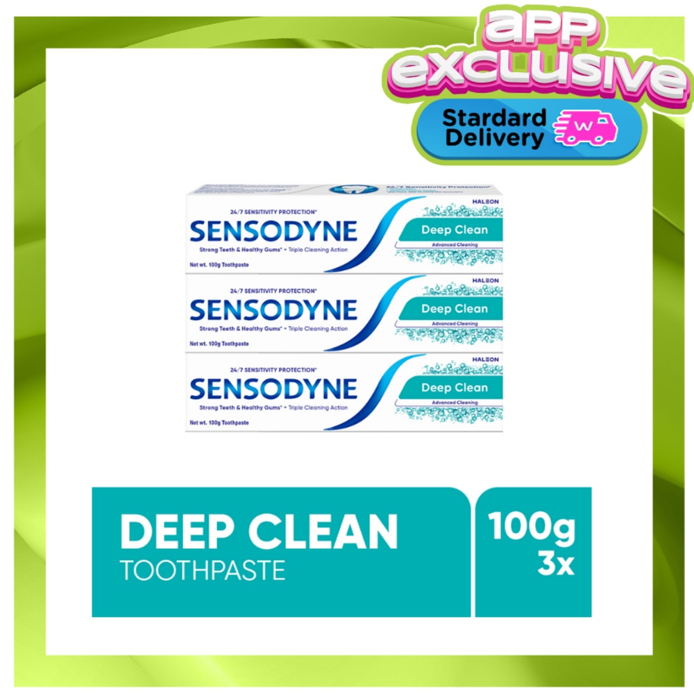 Sensodyne Deep Clean Toothpaste 100g Pack of 3 image