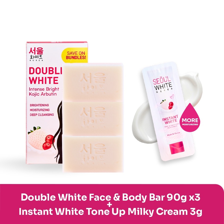 Korea 3x90g Double White Soap FREE 3g Tone Up Cream Sachet