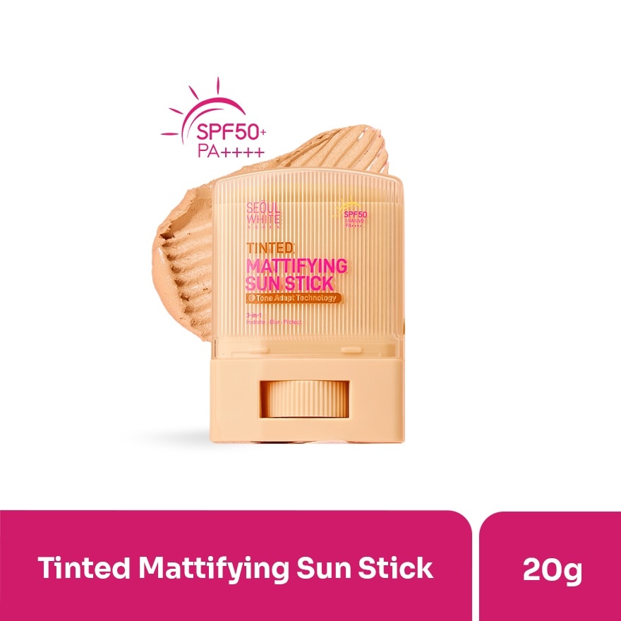 SEOUL WHITE Korea Tinted Mattifying Sun Stick SPF50 UVA/UVB PA++++