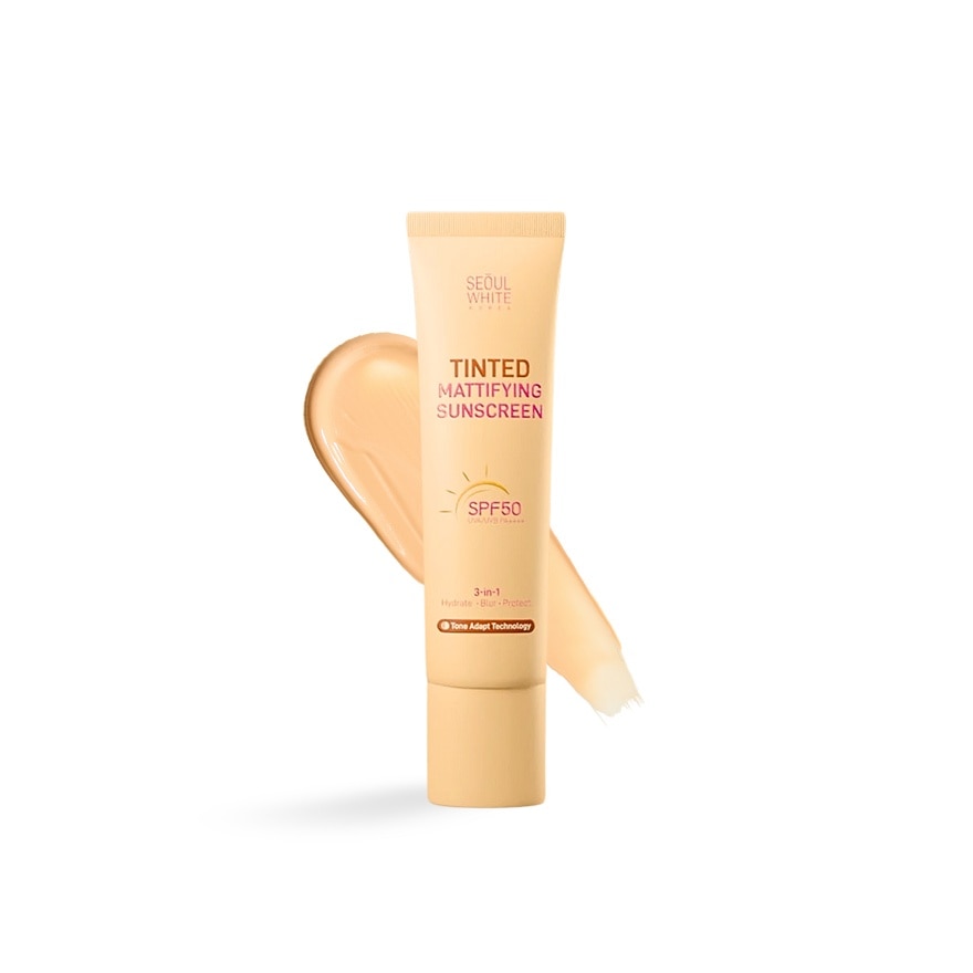 SEOUL WHITE Korea Tinted Mattifying Sunscreen SPF50 UVA UVB PA++++