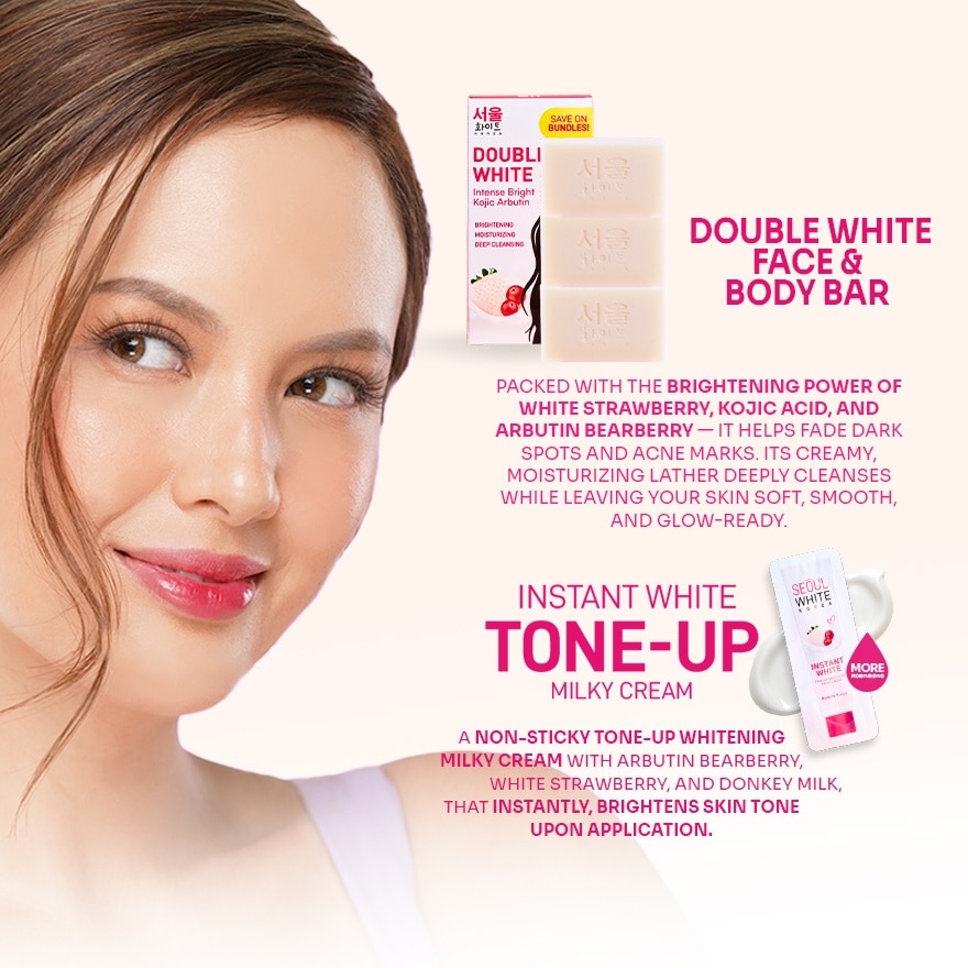 Korea 3x90g Double White Soap FREE 3g Tone Up Cream Sachet