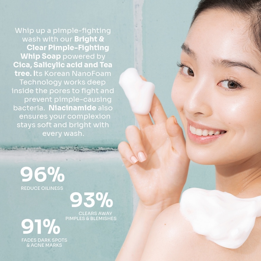Bye Bye Acne Bright and Clear Pimple-fightning Whip Soap 120g