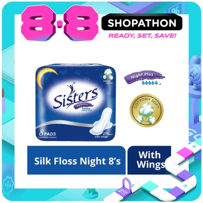 SISTERS - Night Plus Heavy Flow Cottony Comfort  8 pads image