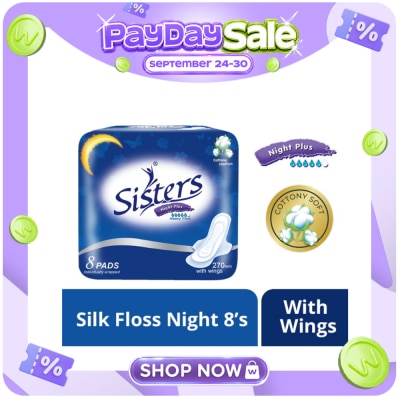 SISTERS Night Plus Heavy Flow Cottony Comfort 8 pads image