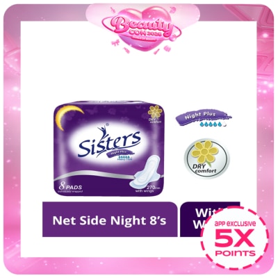 SISTERS - Night Plus Heavy Flow With Wings 270mm 8 Pads