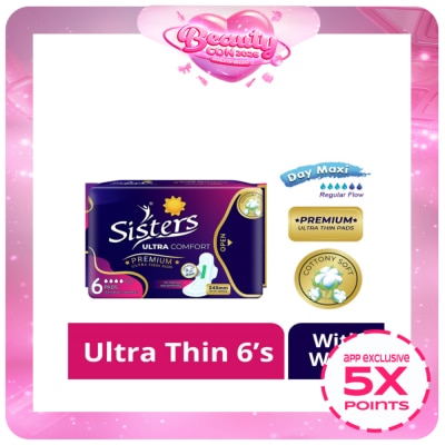 SISTERS - Ultra Comfort 245mm with Wings 6 Thin Pads