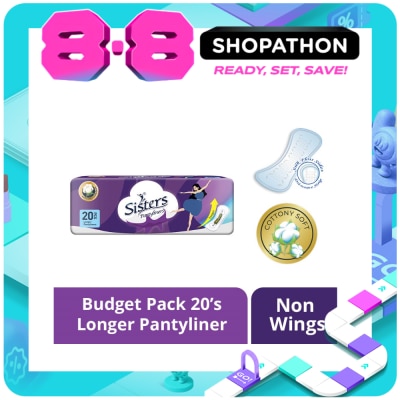SISTERS - Pantyliner 180mm 20 Longer Pantyliners Budget Pack image