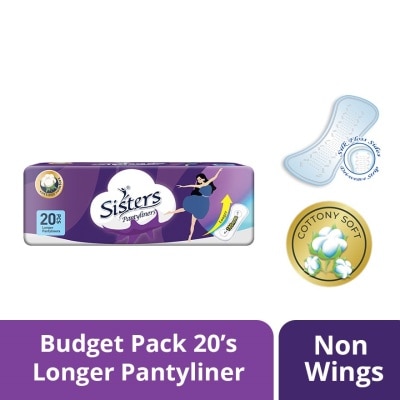 SISTERS Pantyliner 180mm 20 Longer Pantyliners Budget Pack