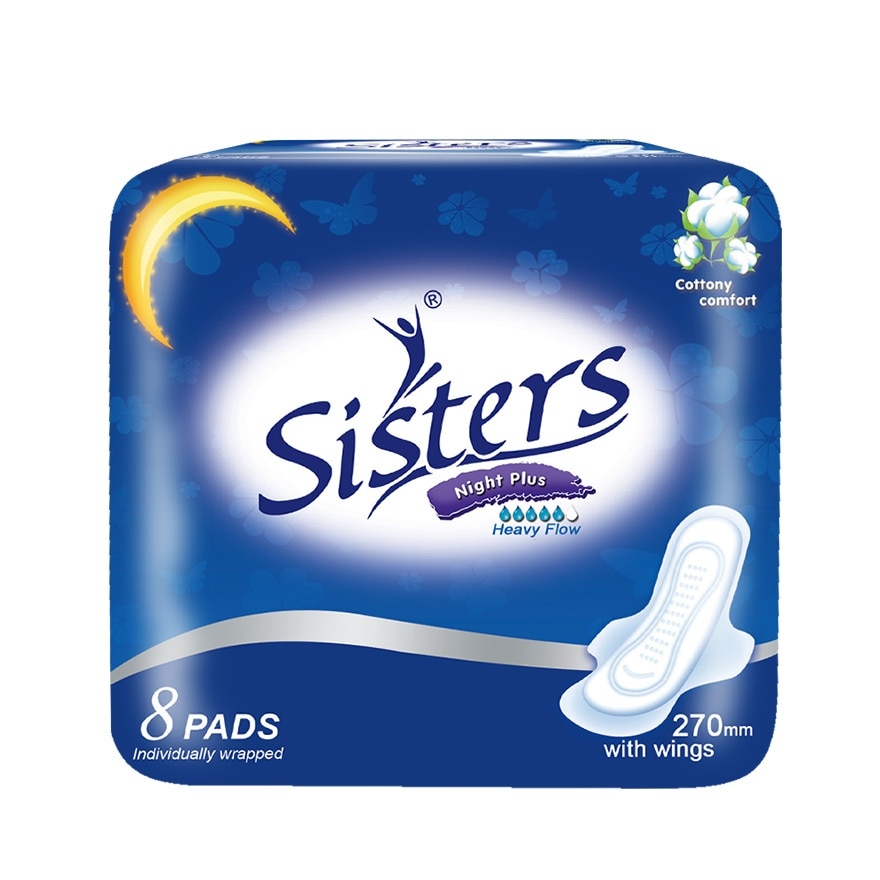 Night Plus Heavy Flow Cottony Comfort 8 pads