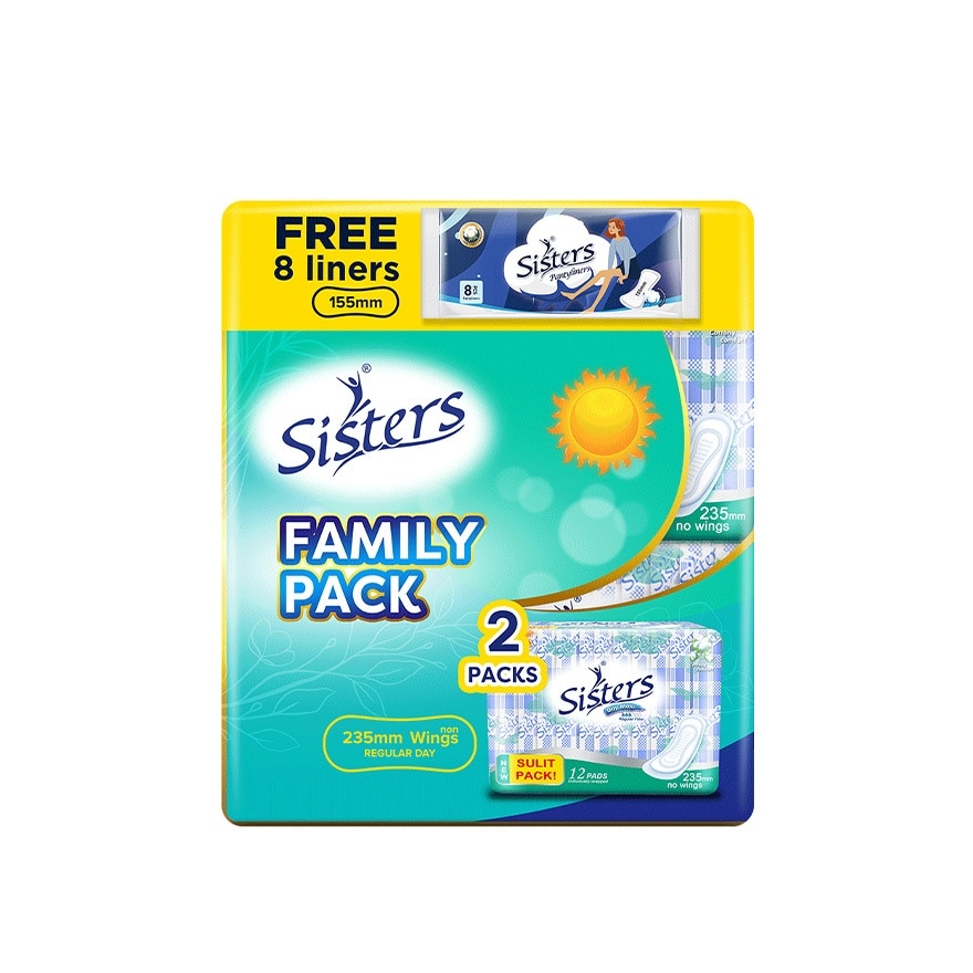 Day Maxi 253mm No Wings 12 Pads/pack Family Pack