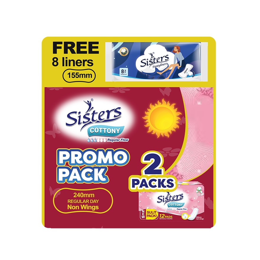 SISTERS Day Maxi 235mm No Wings 12 Pads/pack Family Pack image