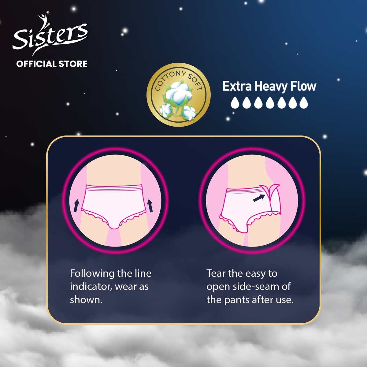 SISTERS Overnight Protect Menstrual Pants L