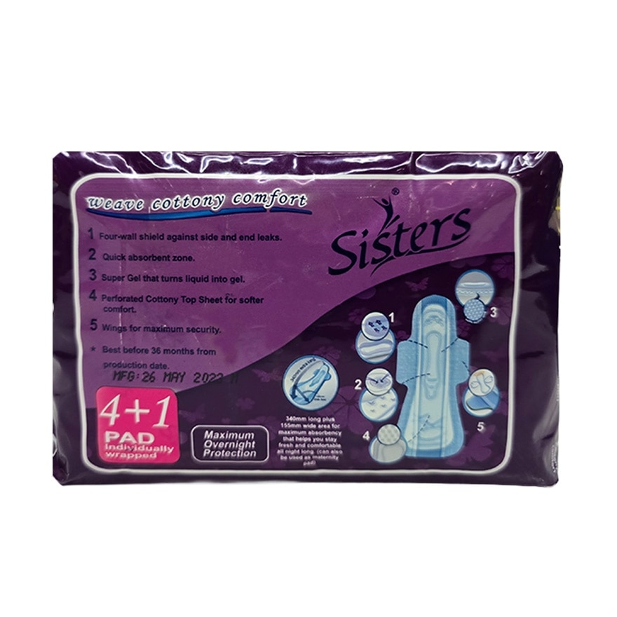 Over Night Dry with Wings  Cottony Comfort 340mm 4pads