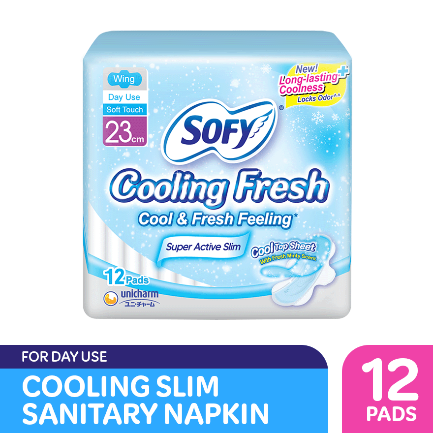 SOFY Cooling Fresh Wing 23 cm - 12 pads