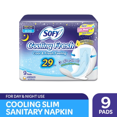 SOFY SOFY Cooling Fresh Night Slim Wing 29 cm - 9 pads