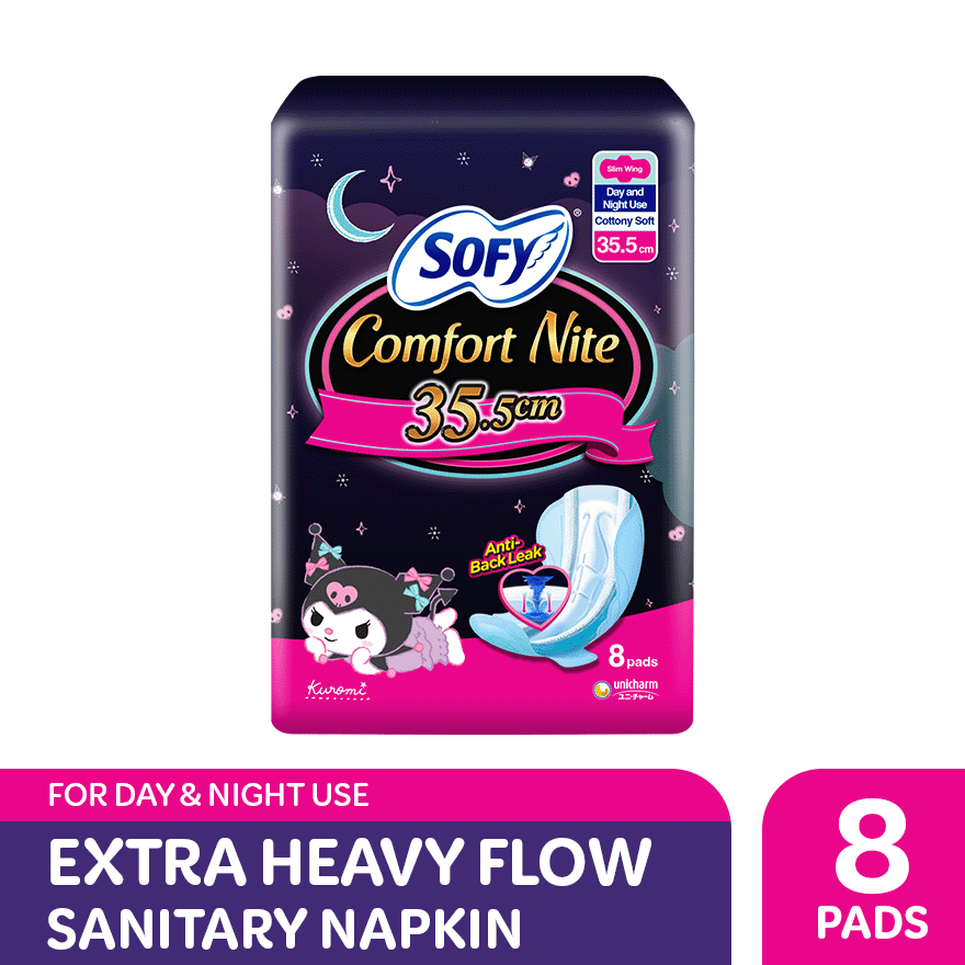 SOFY Comfort Nite Slim Wing 35.5 cm - 8 pads image