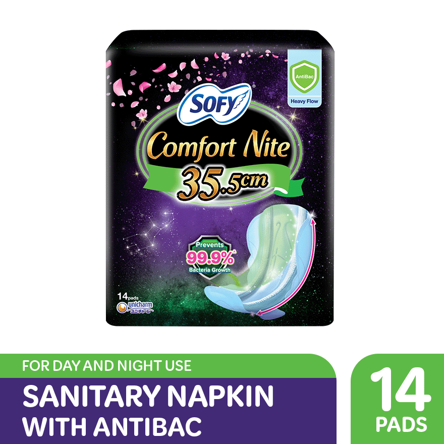 SOFY AntiBac Night Wing 35.5cm - 14 pads