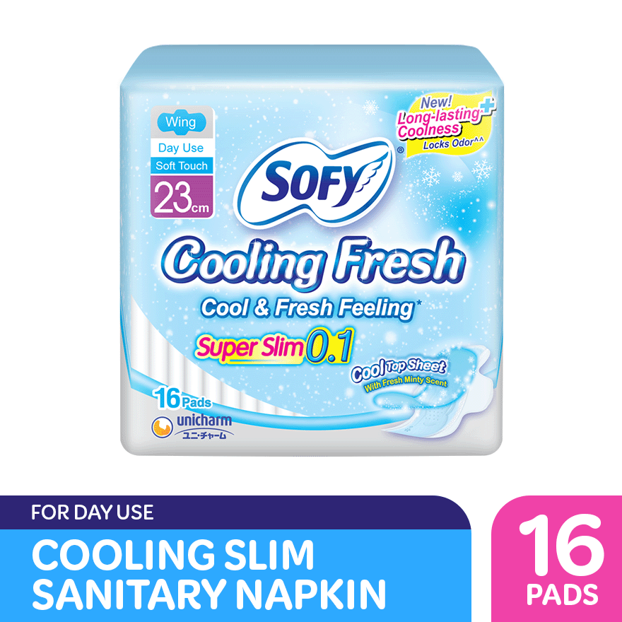 SOFY Cooling Fresh Slim Wing 23 cm - 16 pads